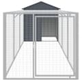 Miniatyrbillede 4 af 9: The Living Store hønsehus med løbegård 117x405x123 cm galvaniseret stål antracit -  Huse & bure til små dyr