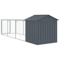 Miniatyrbillede 6 af 9: The Living Store hønsehus med løbegård 117x405x123 cm galvaniseret stål antracit -  Huse & bure til små dyr