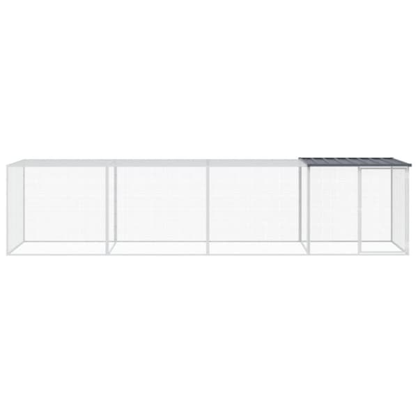 The Living Store Kanahäkki katolla antrasiitti 403x98x90 cm galvanoitu teräs -  Pieneläinten kopit & häkit