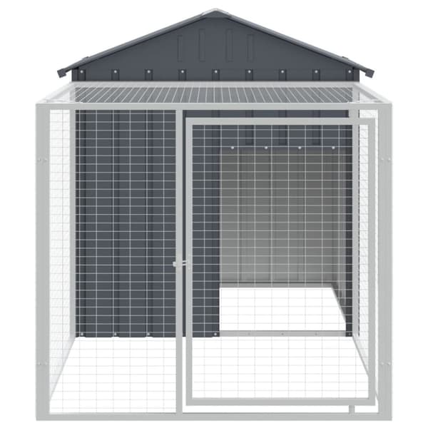 The Living Store hønsehus med løbegård 117x201x123 cm galvaniseret stål antracit -  Huse & bure til små dyr