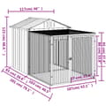 Miniatyrbillede 6 af 6: The Living Store hønsehus med løbegård 117x201x123 cm galvaniseret stål antracit -  Huse & bure til små dyr
