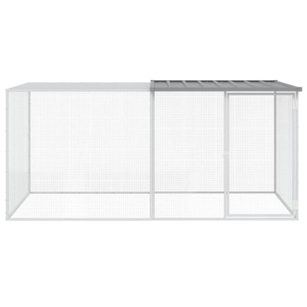 The Living Store Hönsbur med tak ljusgrå 203x98x90 cm galvaniserat stål -  Smådjursburar