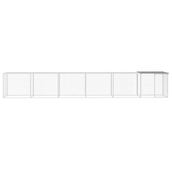 The Living Store Hönsbur med tak ljusgrå 603x98x90 cm galvaniserat stål -  Smådjursburar