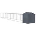 Miniatyrbillede 6 af 9: The Living Store hønsehus med løbegård 117x813x123 cm galvaniseret stål antracit -  Huse & bure til små dyr