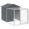Miniatyrbillede 7 af 9: The Living Store hønsehus med løbegård 117x813x123 cm galvaniseret stål antracit -  Huse & bure til små dyr