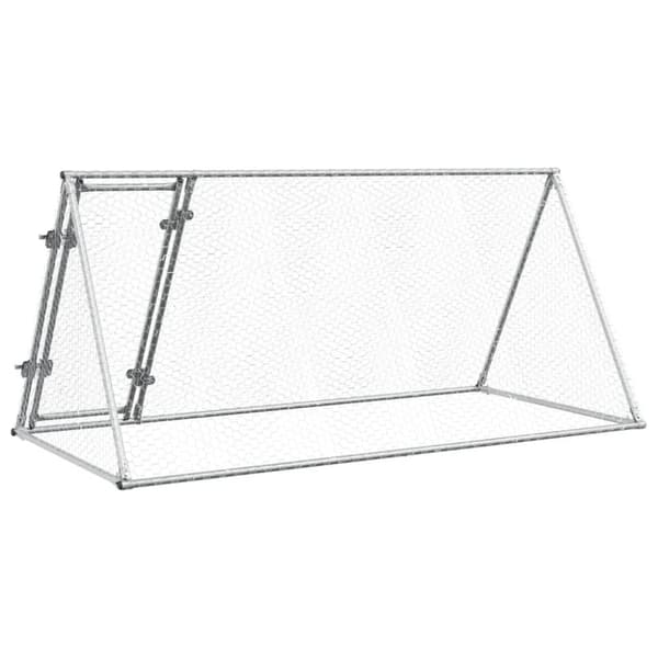 The Living Store hønsehus 200x105x91 cm galvaniseret stål sølvfarvet -  Huse & bure til små dyr