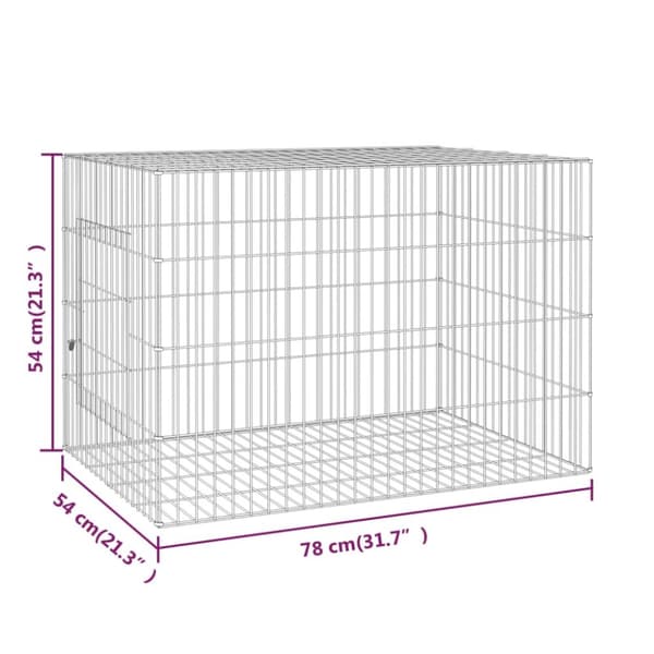 The Living Store kaninbur 78x54x54 cm galvaniseret jern -  Huse & bure til små dyr
