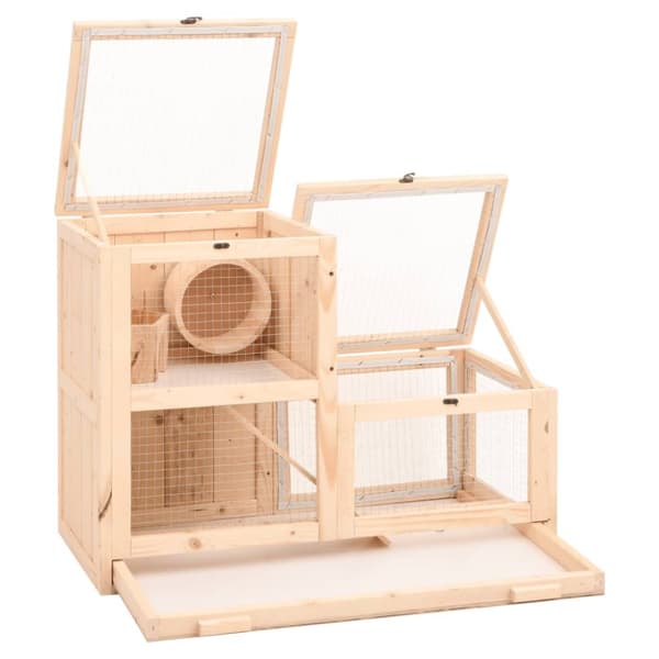 The Living Store Hamsterin häkki 81x40x60 cm täysi kuusi -  Pieneläinten kopit & häkit