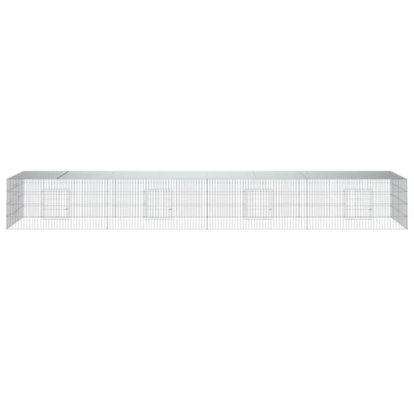 The Living Store 4-panels kaninbur 433x109x54 cm galvaniseret jern -  Huse & bure til små dyr