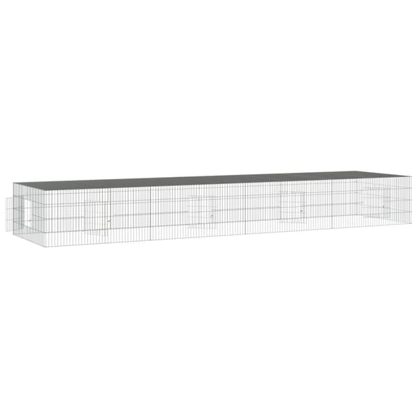 The Living Store 4-panels kaninbur 433x109x54 cm galvaniseret jern -  Huse & bure til små dyr