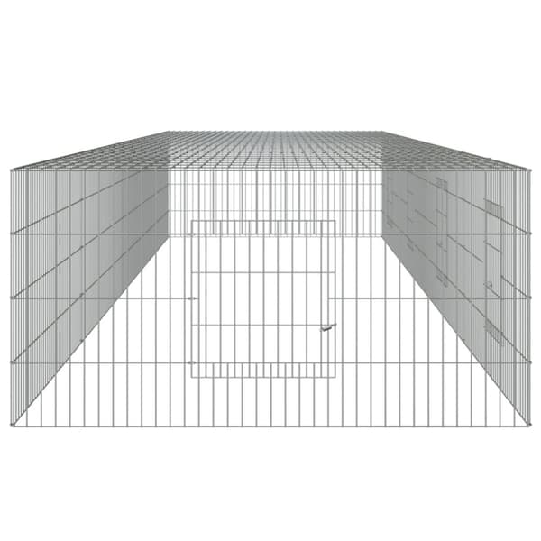 The Living Store 4-panels kaninbur 433x109x54 cm galvaniseret jern -  Huse & bure til små dyr