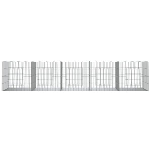 The Living Store 5-panels kaninbur 273x79x54 cm galvaniseret jern -  Huse & bure til små dyr