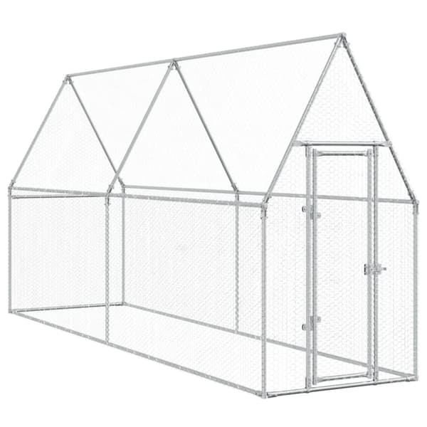 The Living Store Hönsbur silver 400x100x190 cm galvaniserat stål -  Smådjursburar