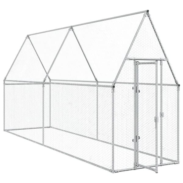 The Living Store Hönsbur silver 400x100x190 cm galvaniserat stål -  Smådjursburar