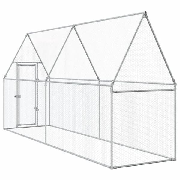 The Living Store Hönsbur silver 400x100x190 cm galvaniserat stål -  Smådjursburar