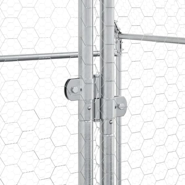 The Living Store Hönsbur silver 400x100x190 cm galvaniserat stål -  Smådjursburar