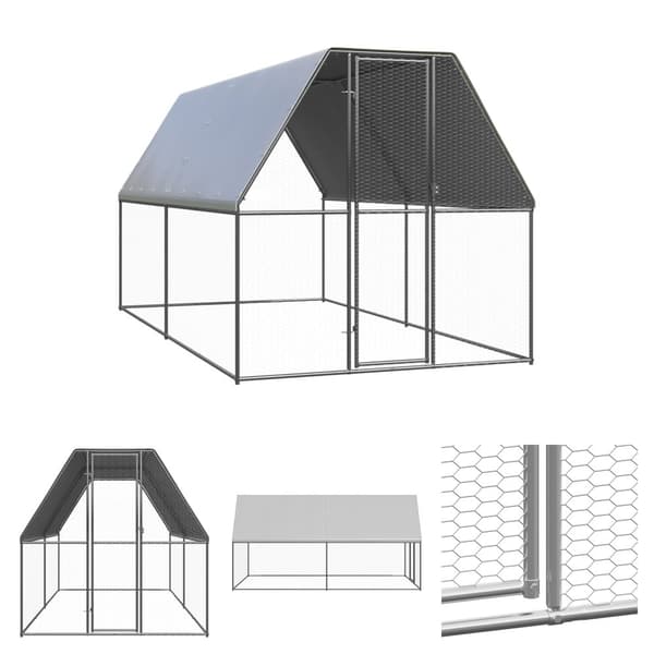 The Living Store hønsegård 2x4x2 m galvaniseret stål -  Huse & bure til små dyr
