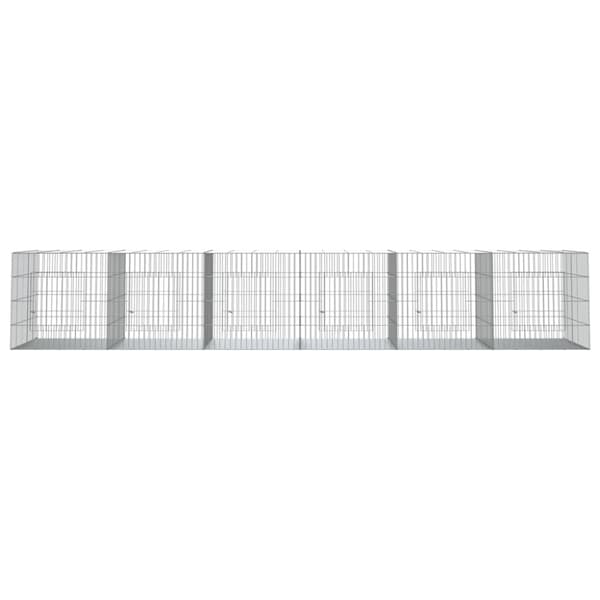 The Living Store 6-panels kaninbur 327x79x54 cm galvaniseret jern -  Huse & bure til små dyr