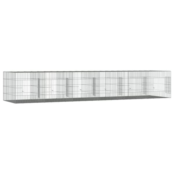 The Living Store 6-panels kaninbur 327x79x54 cm galvaniseret jern -  Huse & bure til små dyr
