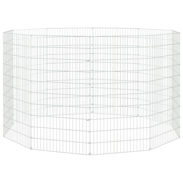 The Living Store 10-panels kaninbur 54x100 cm galvaniseret jern -  Huse & bure til små dyr