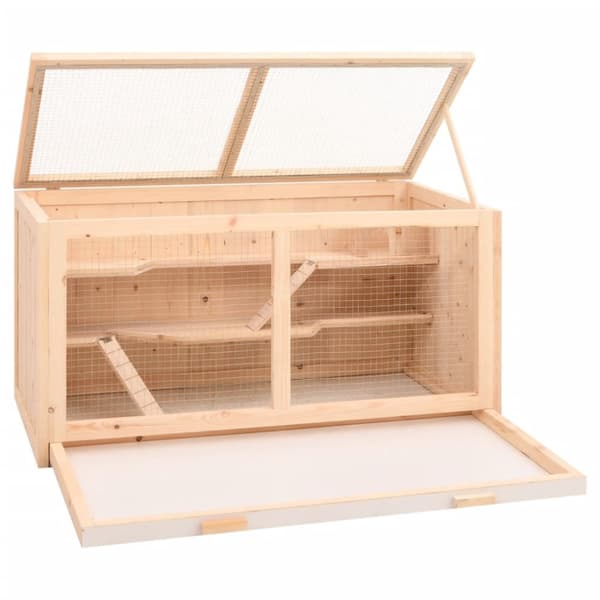 The Living Store hamsterbur 89,5x45x45 cm massivt fyrretræ -  Huse & bure til små dyr