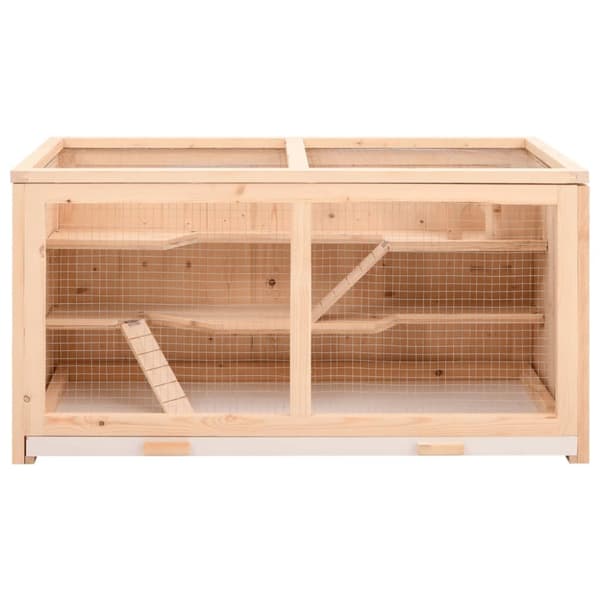 The Living Store hamsterbur 89,5x45x45 cm massivt fyrretræ -  Huse & bure til små dyr