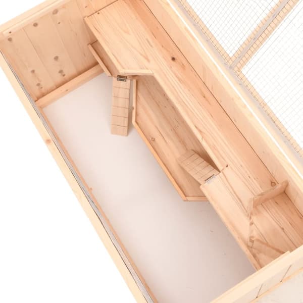 The Living Store hamsterbur 89,5x45x45 cm massivt fyrretræ -  Huse & bure til små dyr