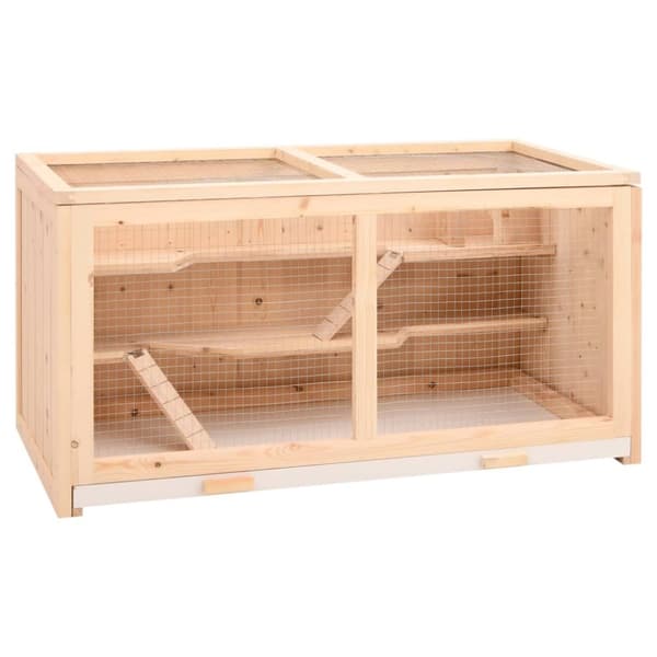 The Living Store hamsterbur 89,5x45x45 cm massivt fyrretræ -  Huse & bure til små dyr