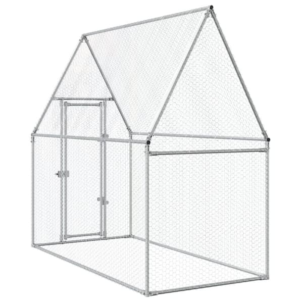 The Living Store hønsehus 200x100x190 cm galvaniseret stål grå -  Huse & bure til små dyr