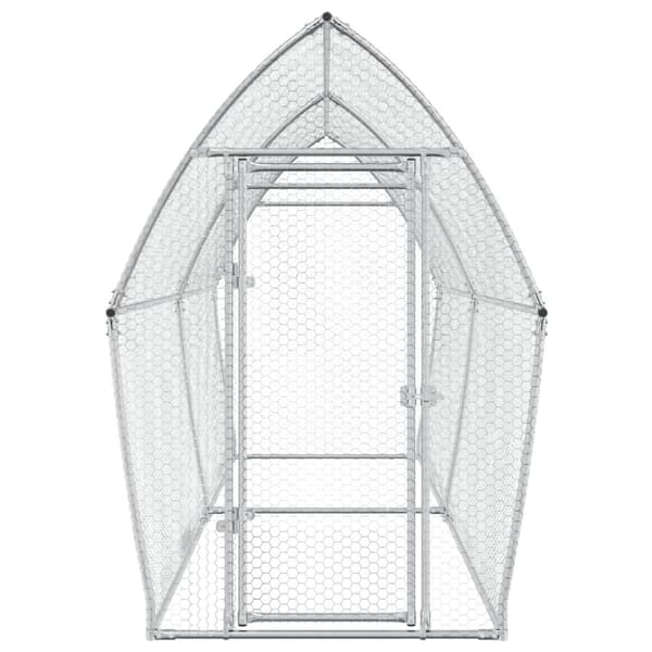 The Living Store hønsehus 400x105x182 cm galvaniseret stål sølvfarvet -  Huse & bure til små dyr