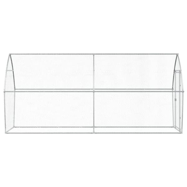 The Living Store hønsehus 400x105x182 cm galvaniseret stål sølvfarvet -  Huse & bure til små dyr