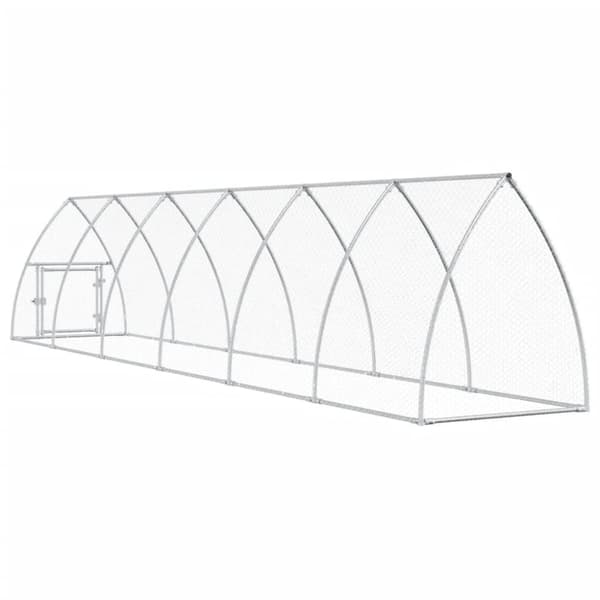 The Living Store Hönsbur silver 600x105x120 cm galvaniserat stål -  Smådjursburar