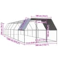 Miniatyrbillede 6 af 6: Huse & bure til små dyr - Living udendørs hønsegård 3x12x2 m galvaniseret stål