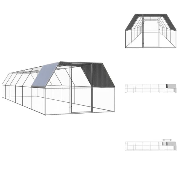 Huse & bure til små dyr - Living udendørs hønsegård 3x12x2 m galvaniseret stål