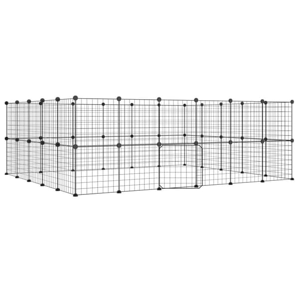 Huse & bure til små dyr - Living 44-panels kæledyrsindhegning med låge 35x35 cm stål sort