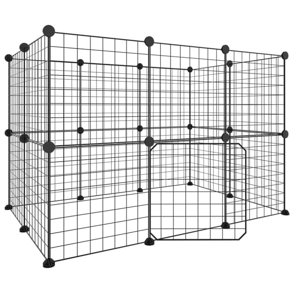 Huse & bure til små dyr - Living 20-panels kæledyrsindhegning med låge 35x35 cm stål sort