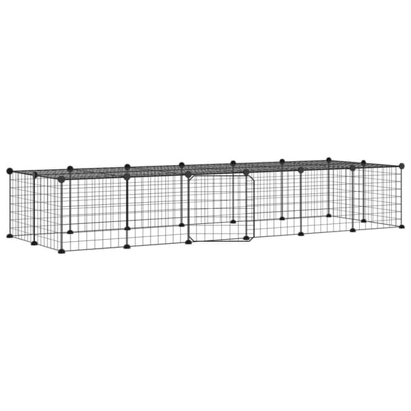 Huse & bure til små dyr - Living 28-panels kæledyrsindhegning med låge 35x35 cm stål sort