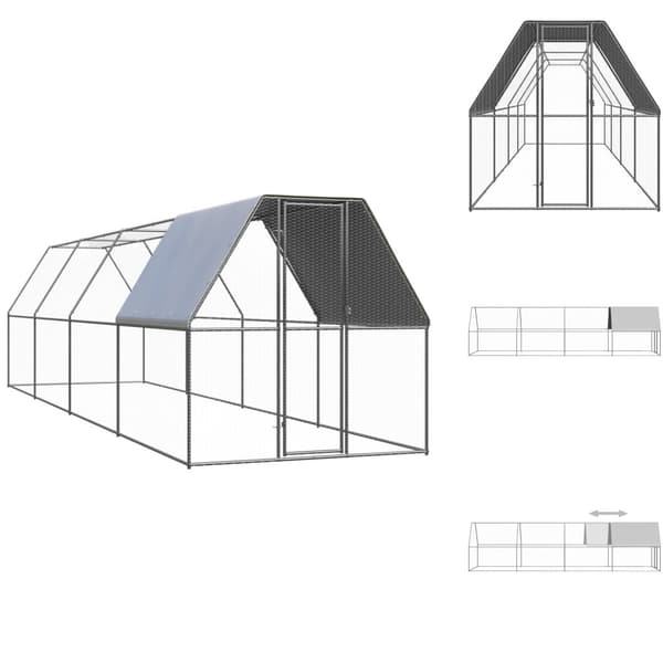 Pieneläinten kopit & häkit - Living Ulkotilan kanahäkki 2x8x2 m galvanoitu teräs