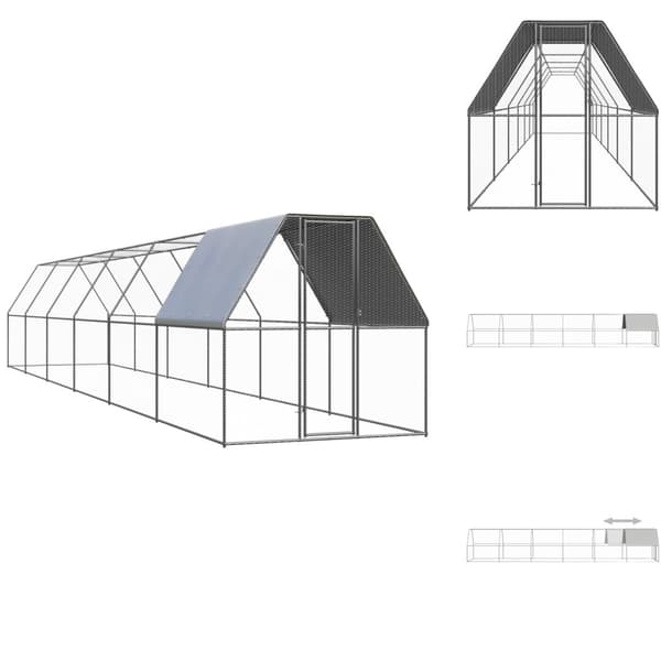 Huse & bure til små dyr - Living udendørs hønsegård 2x12x2 cm galvaniseret stål