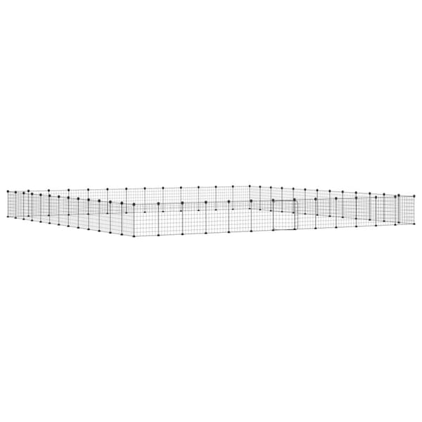 Huse & bure til små dyr - Living 52-panels kæledyrsindhegning med låge 35x35 cm stål sort