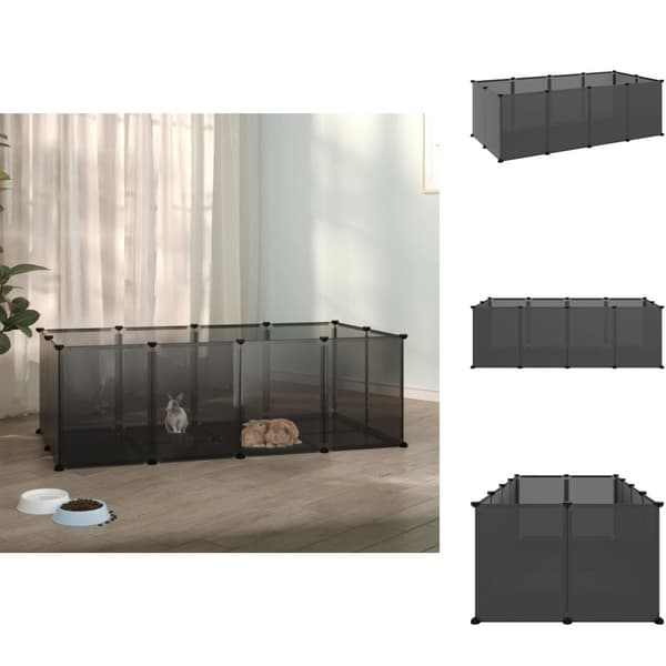 Huse & bure til små dyr - Living lille dyrebur 144x74x46,5 cm PP og stål sort