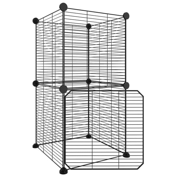 Huse & bure til små dyr - Living 8-panels kæledyrsindhegning med låge 35x35 cm stål sort