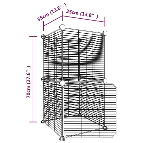 Huse & bure til små dyr - Living 8-panels kæledyrsindhegning med låge 35x35 cm stål sort