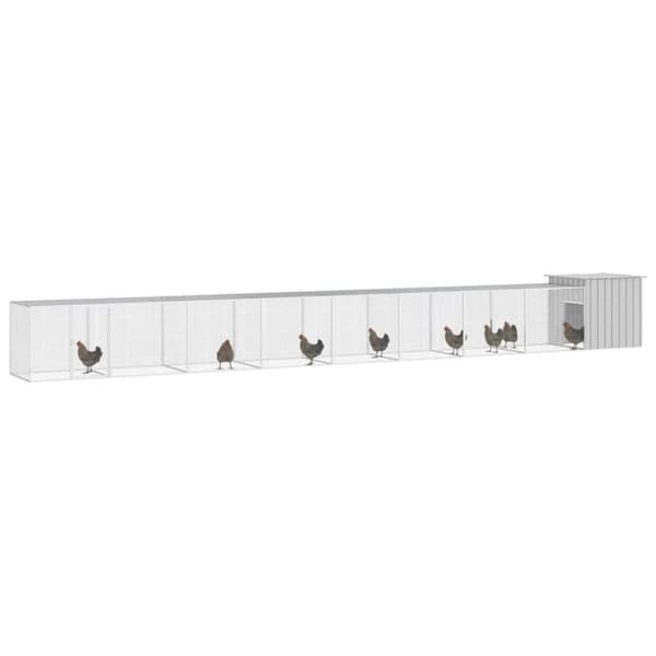 Huse & bure til små dyr - Living hønsehus 900x91x100 cm galvaniseret stål grå