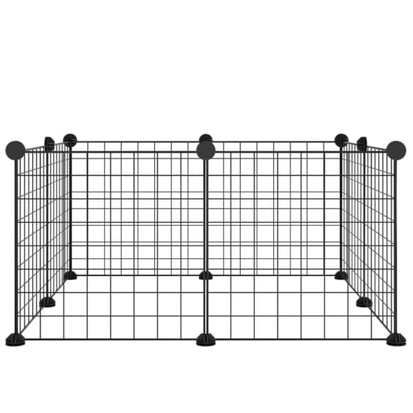 Huse & bure til små dyr - Living 8-panels kæledyrsindhegning 35x35 cm stål sort