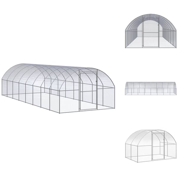 Huse & bure til små dyr - Living hønsehus 3x8x2 m galvaniseret stål