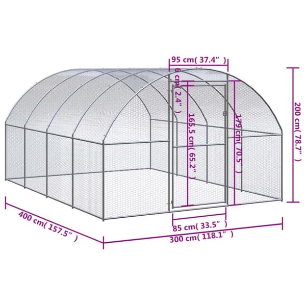 Pieneläinten kopit & häkit - Living Kanojen ulkohäkki 3x4x2 m galvanoitu teräs