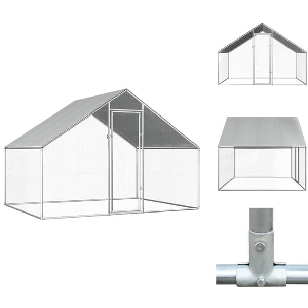 Huse & bure til små dyr - Living udendørs hønsebur 2,75x2x1,92 m galvaniseret stål