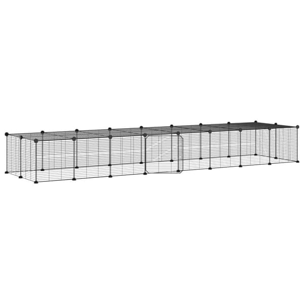Huse & bure til små dyr - Living 36-panels kæledyrsindhegning med låge 35x35 cm stål sort