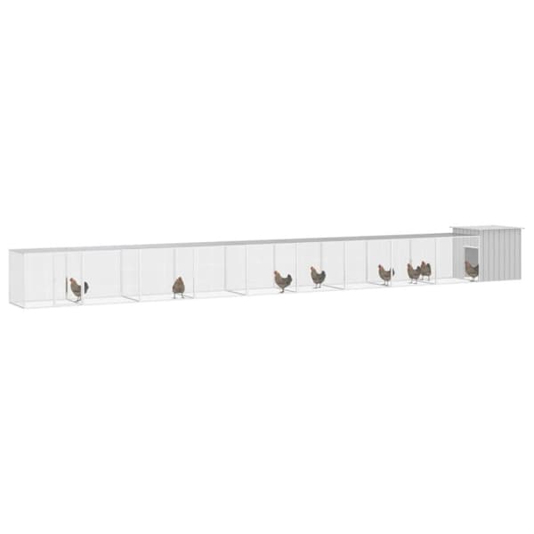 Huse & bure til små dyr - Living hønsehus 1000x91x100 cm galvaniseret stål grå